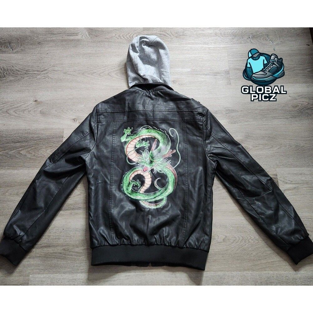 Dragon Ball Z - Shenron Dragon Faux Leather Hooded Jacket Youth Size Medium